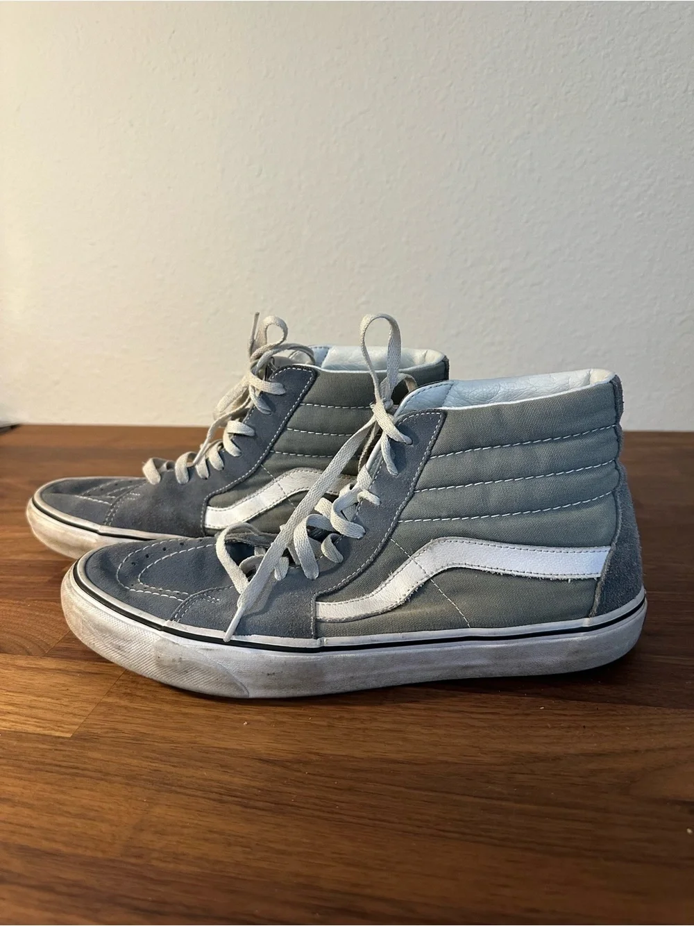Vans Sk8-Hi Gray White High Top Sneakers Classic Skate Shoes